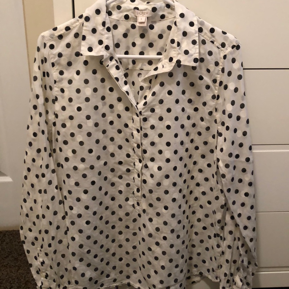 J crew polka dot blouse